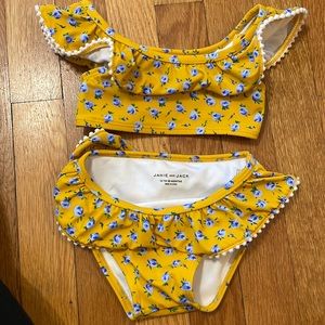 Floral ruffle Janie and Jack toddler swimsuit. Never worn